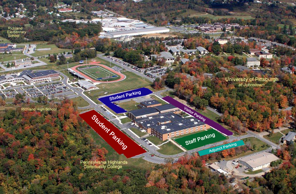 Aerial Parking Map of the Richland Campus