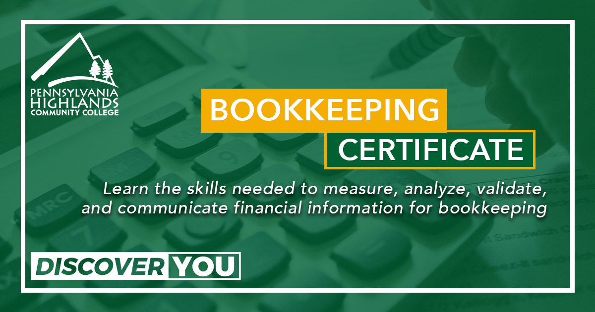 Bookkeeping (Certificate) Pennsylvania Highlands Community College