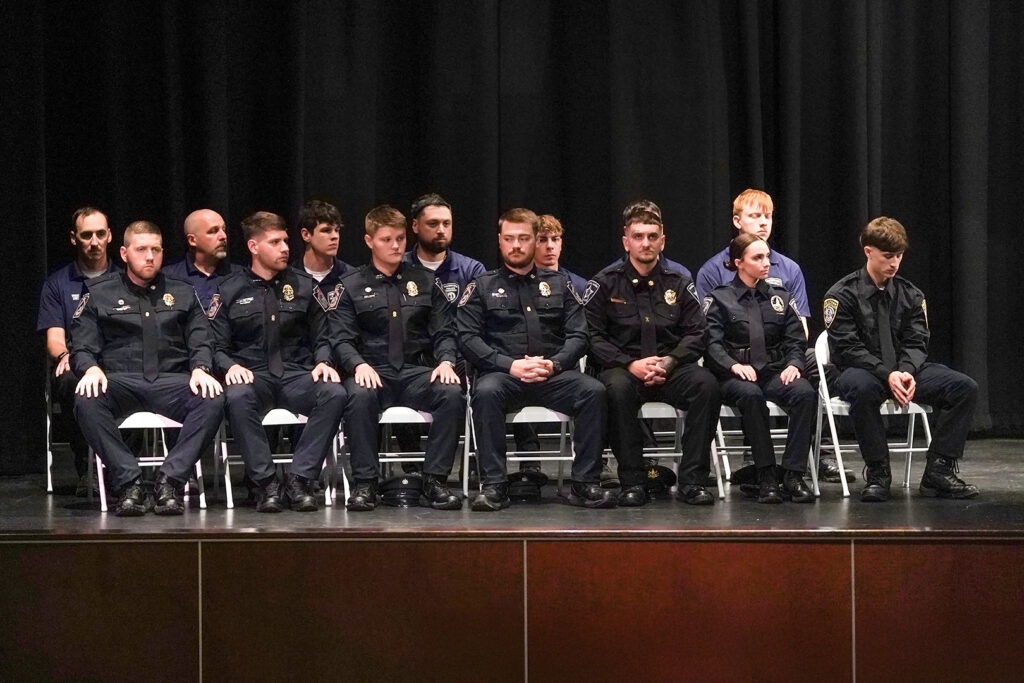 Cadet Class No. 92 on stage during ceremony