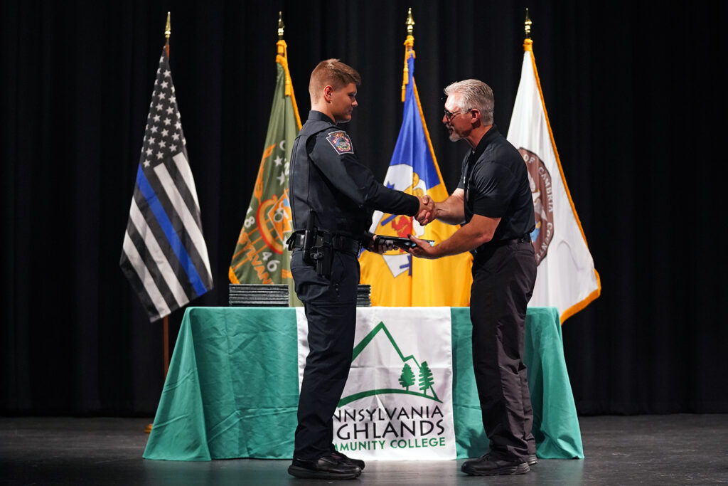 Cadet receiving Mock Award.